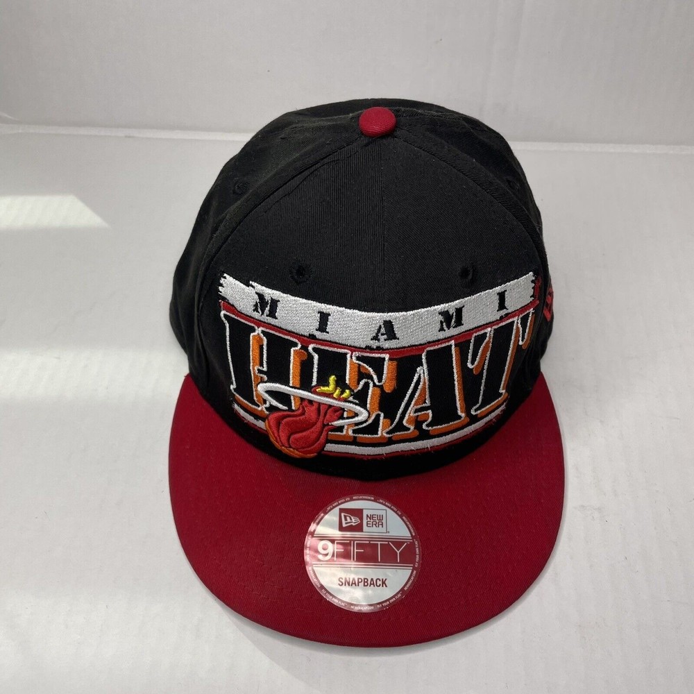 Miami Heat - Hardwood Classics - New Era 9Fifty - Snapback Hat - Black & Red - Picture 2 of 8